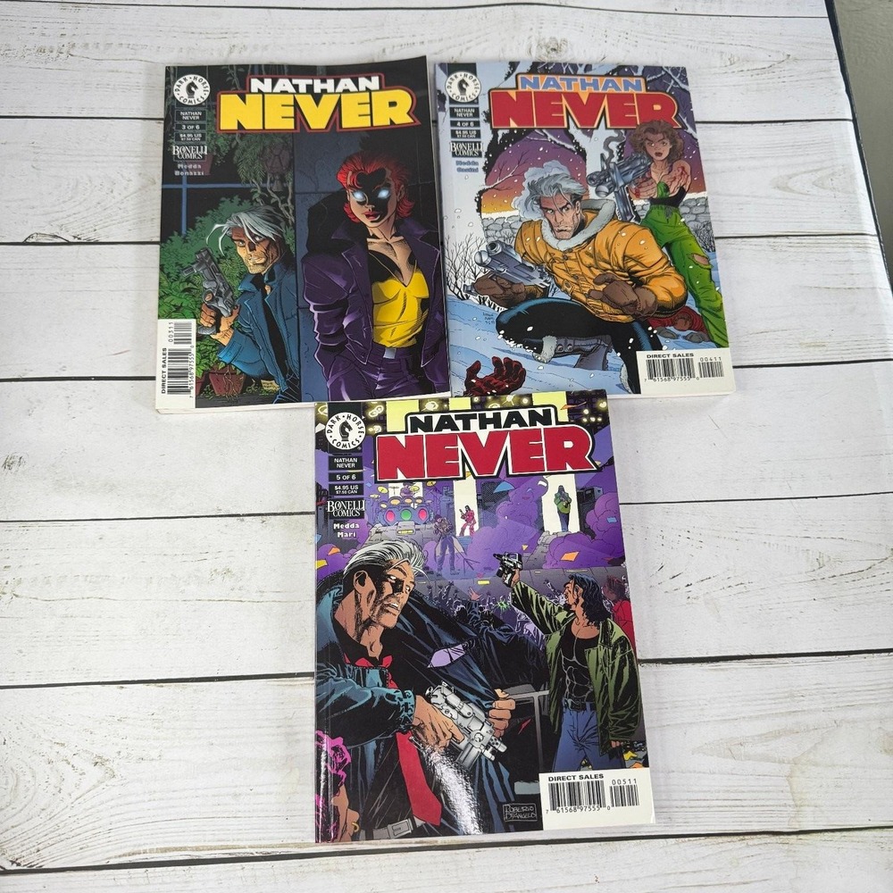 Nathan Never Lot #3 4 5 Dark Horse Comics 1999 Michele Medda Sci-Fi Comic Set